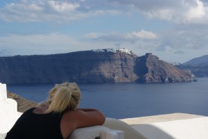 Gazing at Oia . Photo Cred: My Hubby.