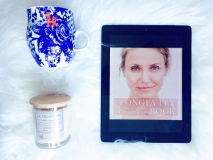 The Longevity Book, By Cameron Diaz and Sandra Banks. Blog photo taken by K.M.F.Toye 2016.